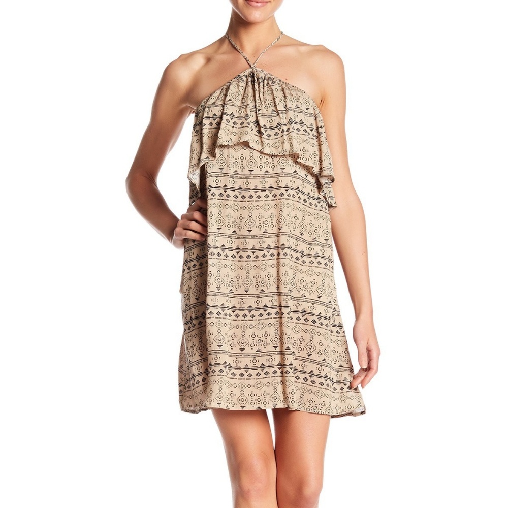 SALE NWT Lush BoHo Halter String Tie Ruffle Dress